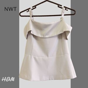 NWT H&M peplum top with straps, Sz S